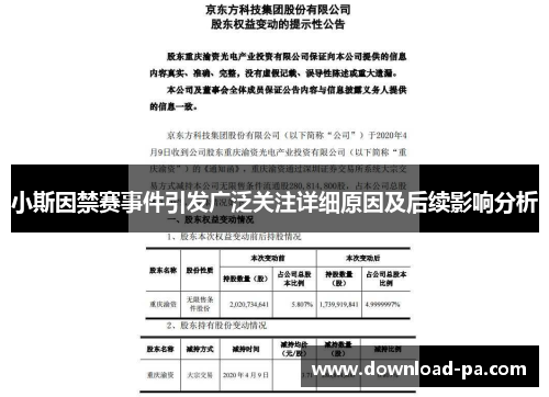 小斯因禁赛事件引发广泛关注详细原因及后续影响分析